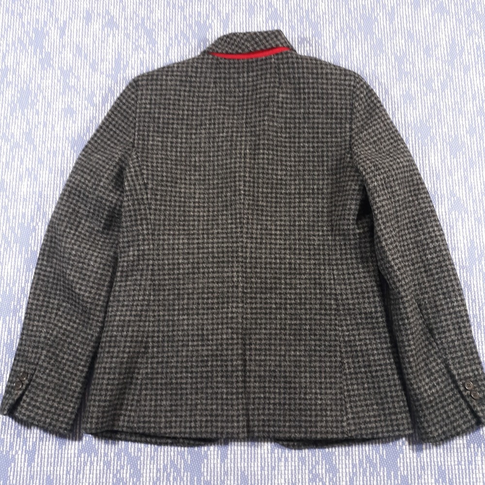 J.CREW Parke Blazer Houndstooth Plaid Wool Black Gray Womens Size 10 Style J4861 - Picture 10 of 16